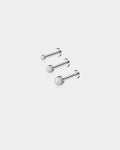 3PCS Synthetic Opal Internally Threaded Titanium Helix Studs