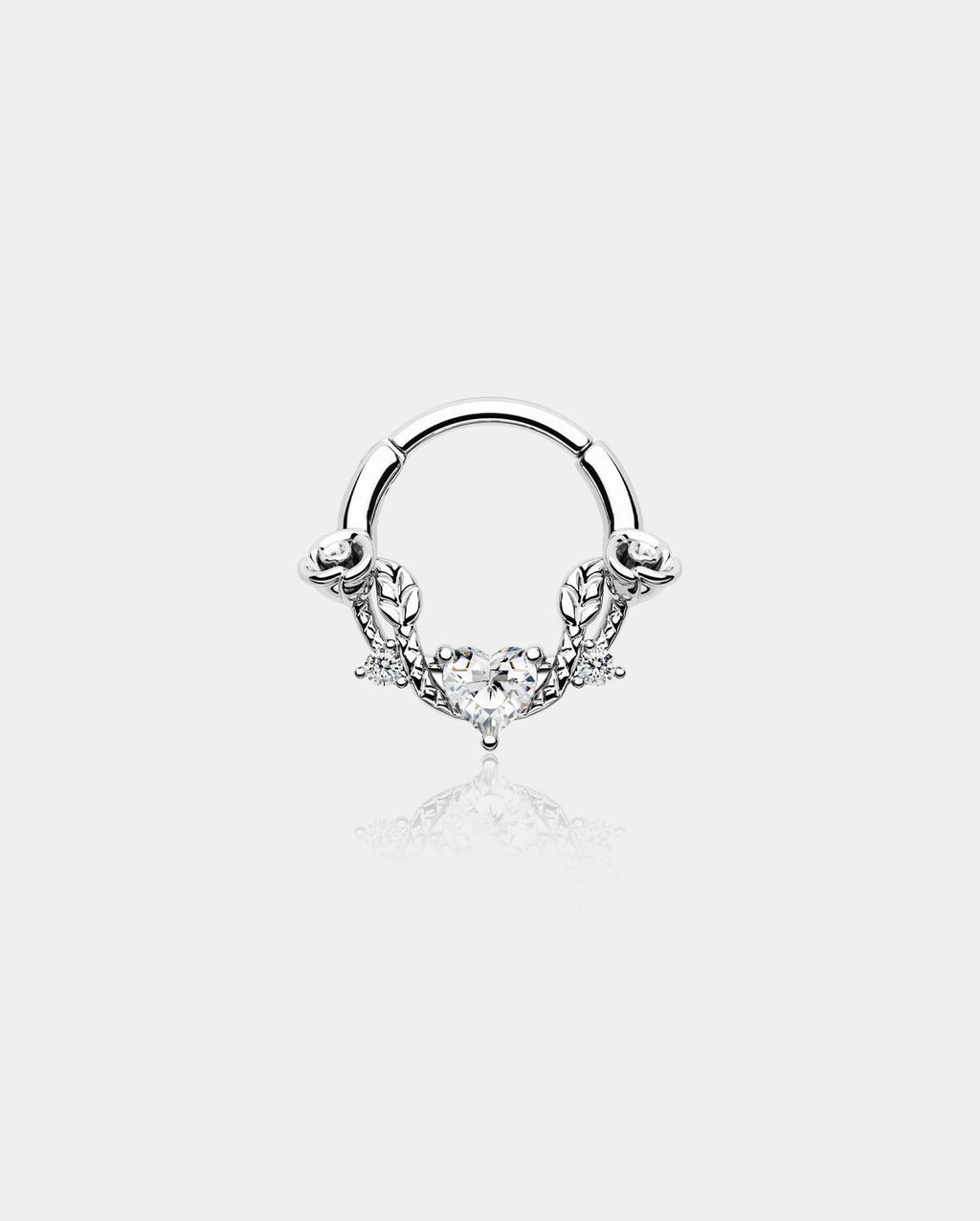 Rose Heart Hinged Segment Septum Ring