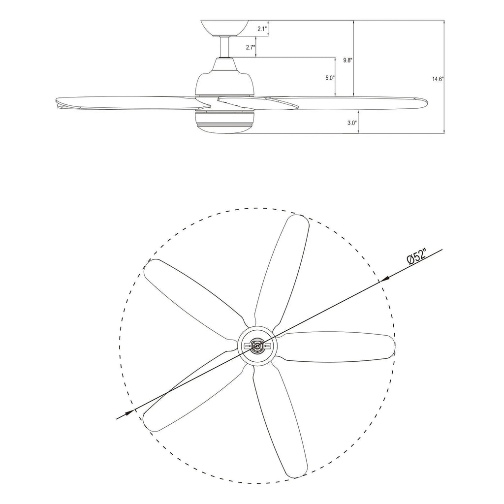52" Dicken Farmhouse Downrod Mount Reversible Ceiling Fan with Lighting and Remote Control