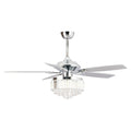 52" Elkton Modern Reversible Crystal Fandelier with Lighting and Remote Control