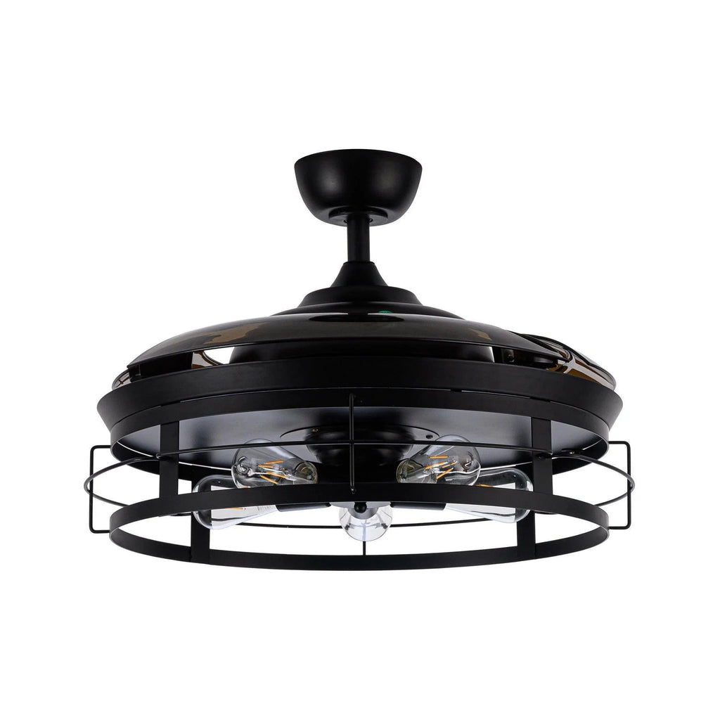 52" Industrial Downrod Mount Ceiling Fan with Lighting and Remote Control