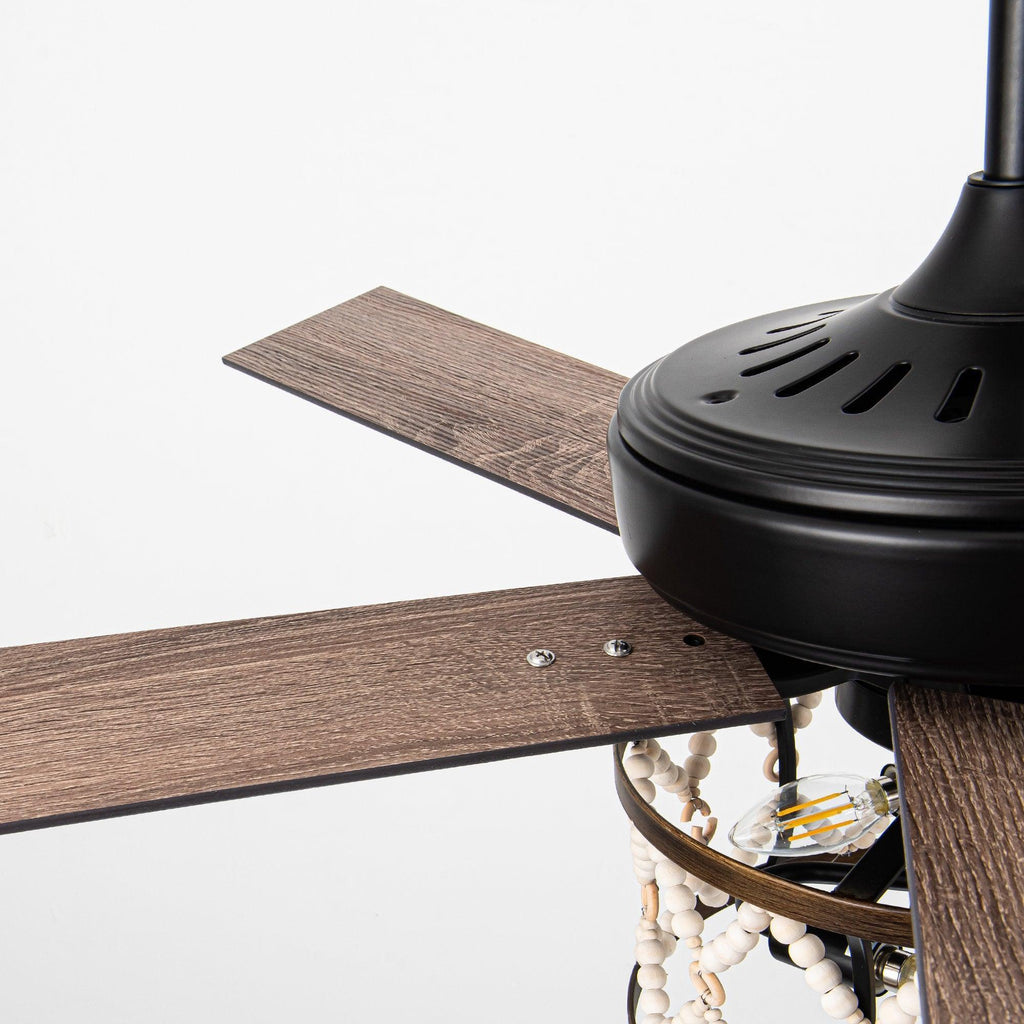 52" New Delhi Industrial Downrod Mount Reversible Ceiling Fan with Lighting and Remote Control