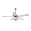 52" Tibuh Modern Crystal Chandelier Ceiling Fan with Led Light And Remote Control 5 Blades Chrome