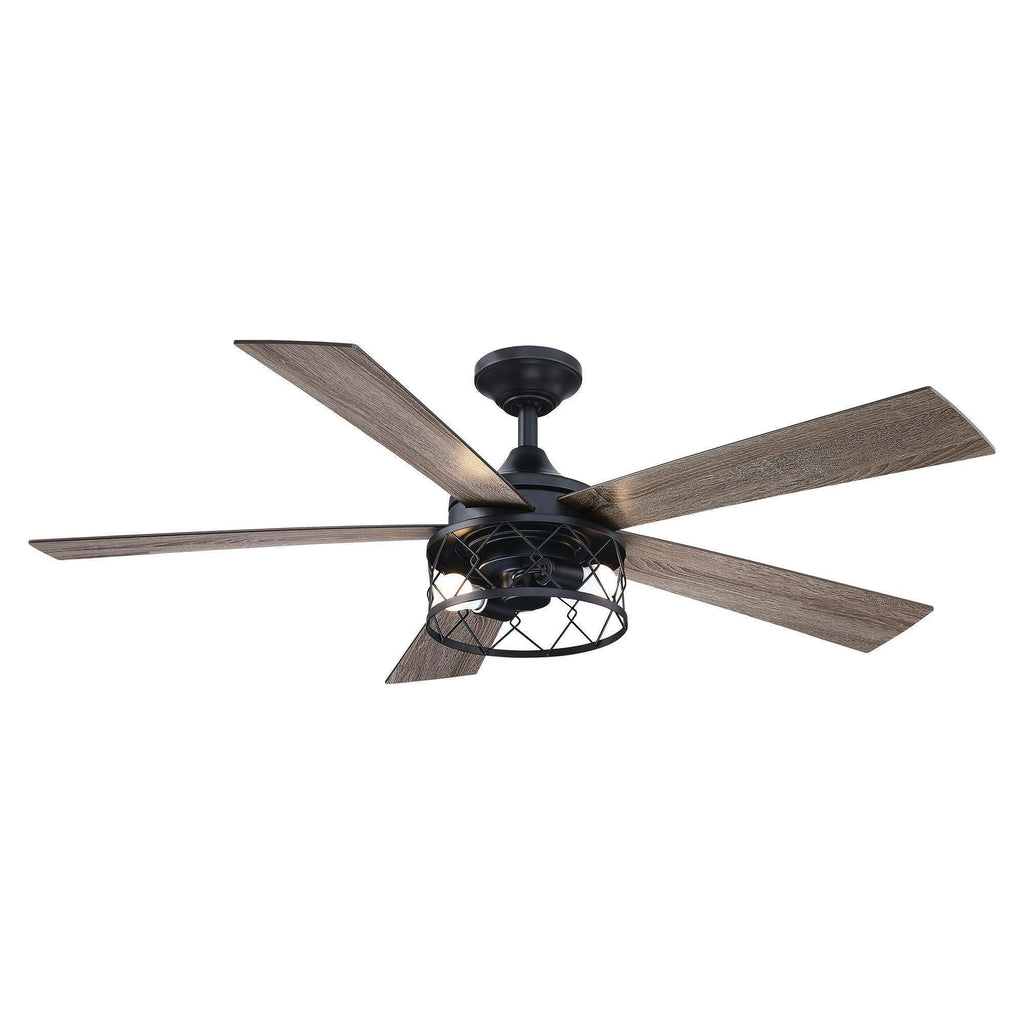 52" Windmill Modern DC Motor Downrod Mount Reversible Ceiling Fan with Lighting and Remote Control
