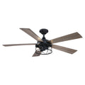 52" Windmill Modern DC Motor Downrod Mount Reversible Ceiling Fan with Lighting and Remote Control