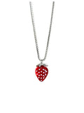 'Strawberry Dream'Y2k Clear Red Sweater Necklace