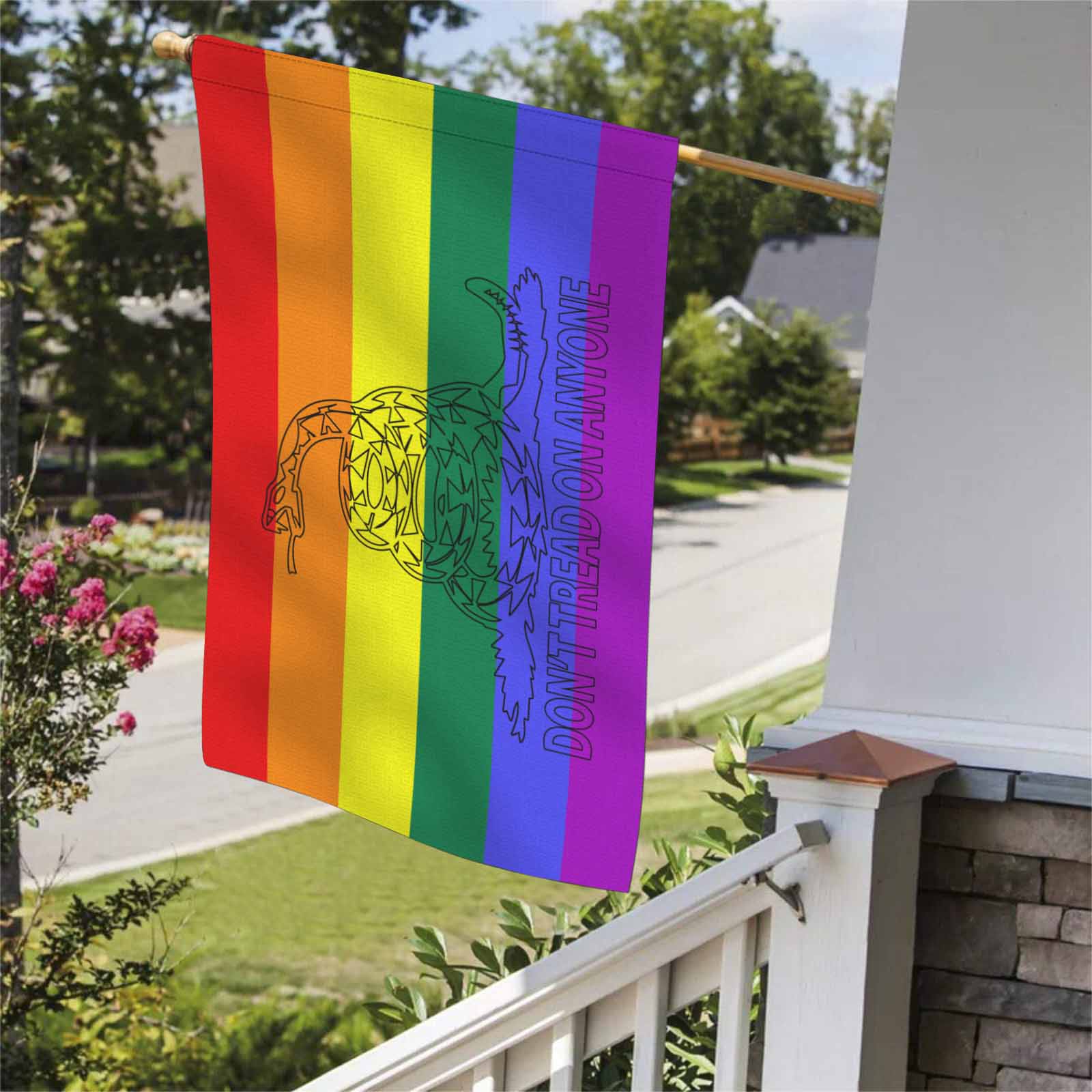 Don't Tread Snake - LGBT -  Two Sided Flag