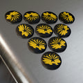 Arizona Libertarian Party Black and Gold Button Magnet, Round (1 & 10 pcs)