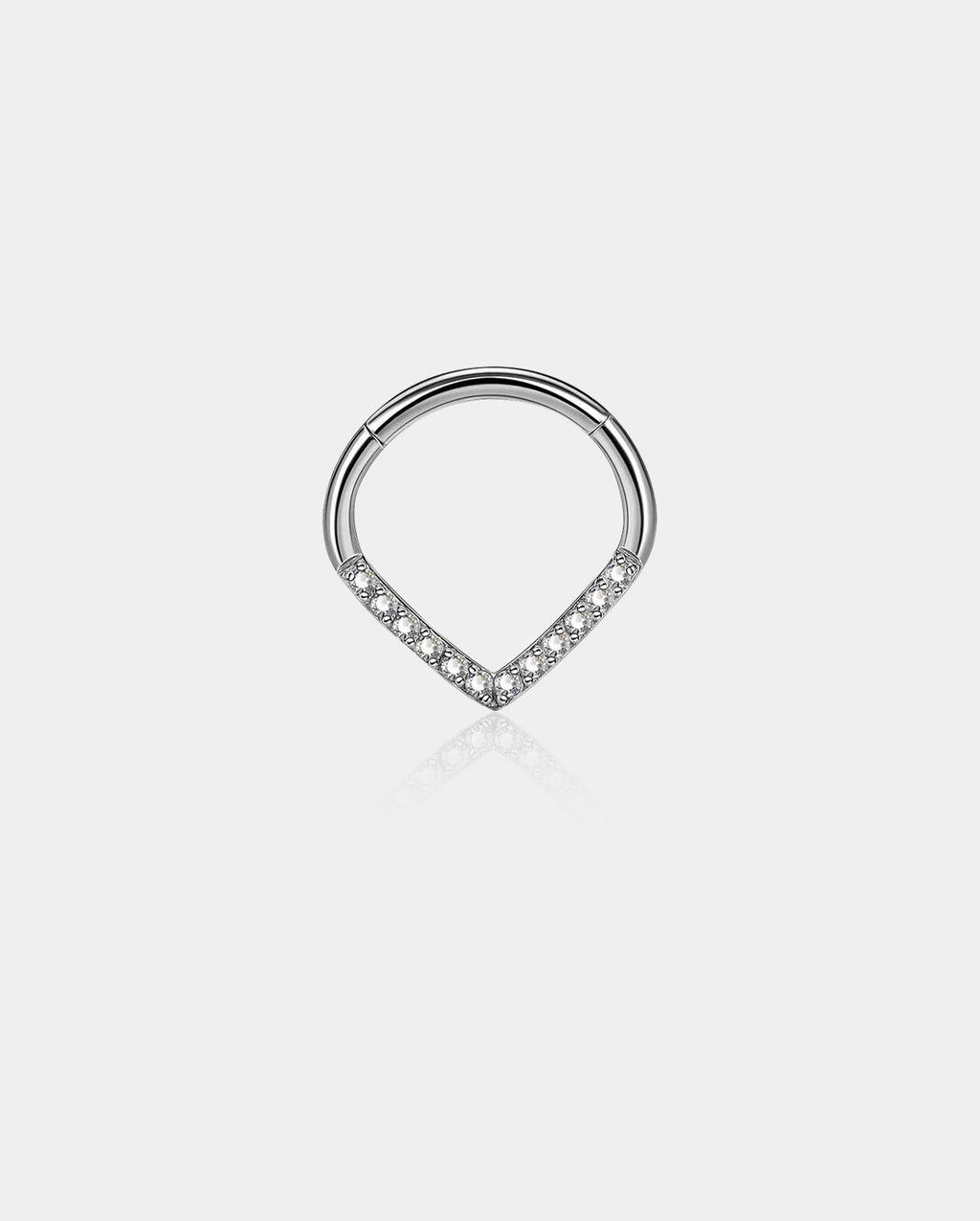 Clear CZ Triangle Septum Ring