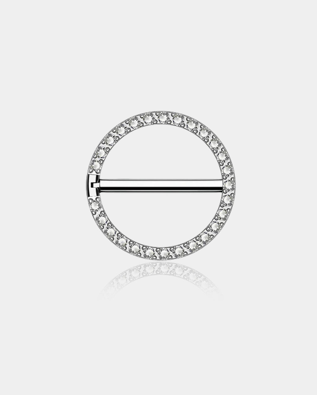 2PCS Clear CZ Circular Titanium Nipple Ring