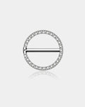 2PCS Clear CZ Circular Titanium Nipple Ring