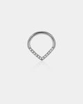 Clear CZ Vshape Septum Ring