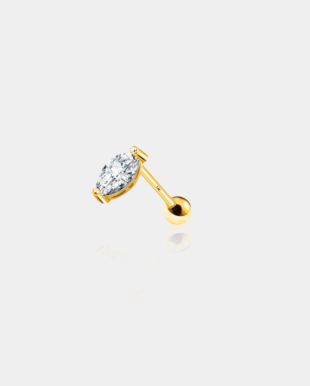 14K Gold Teardrop Tragus Cartilage Earring