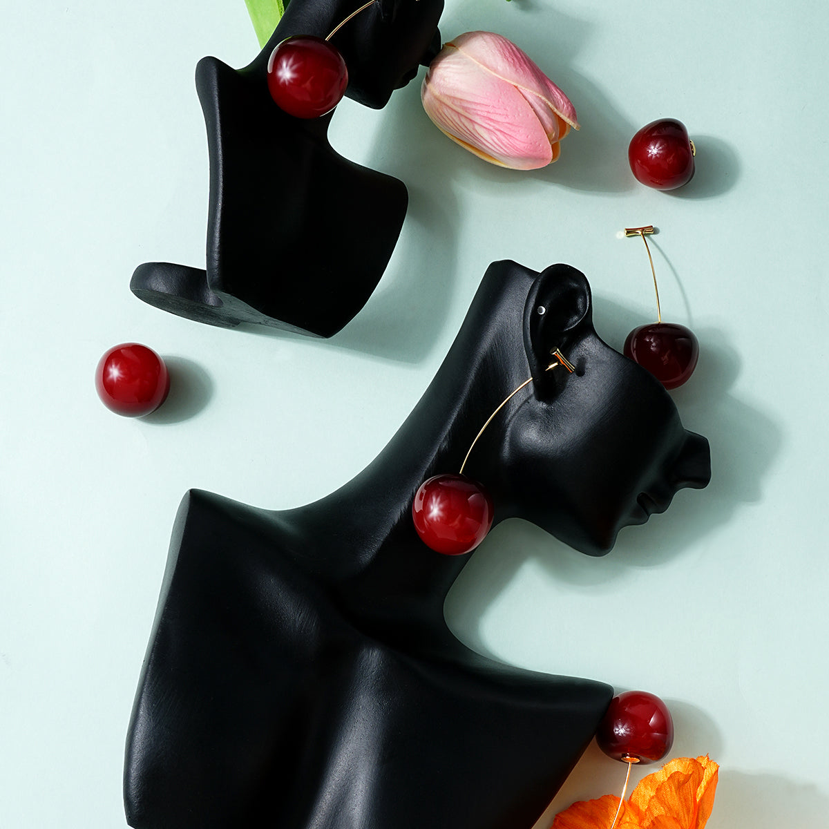 Cherry Threadless Push-In Drop Earring