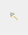 14K Gold Heart CZ Bone Nose Stud
