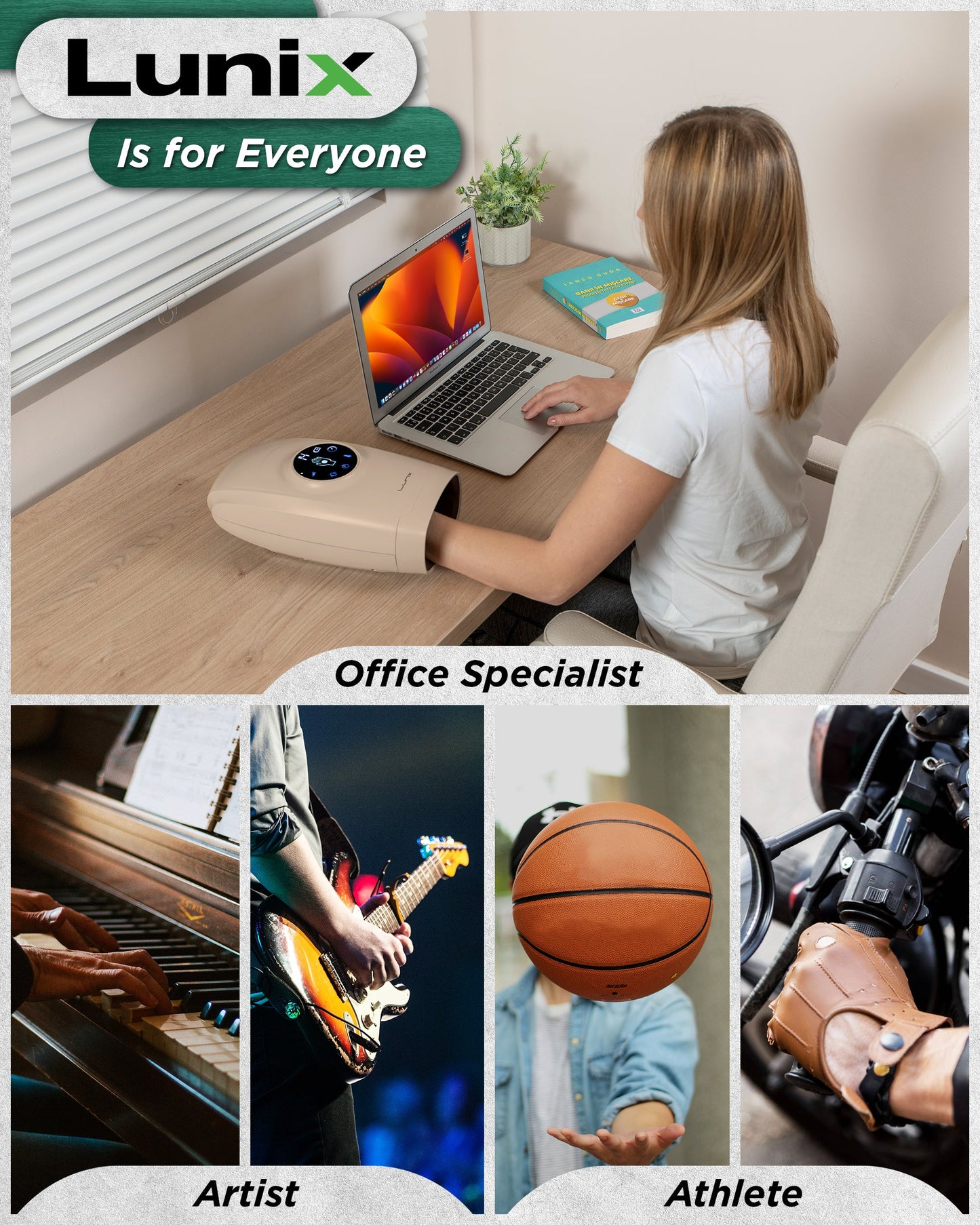 LX7 Touchscreen Hand Massager Beige