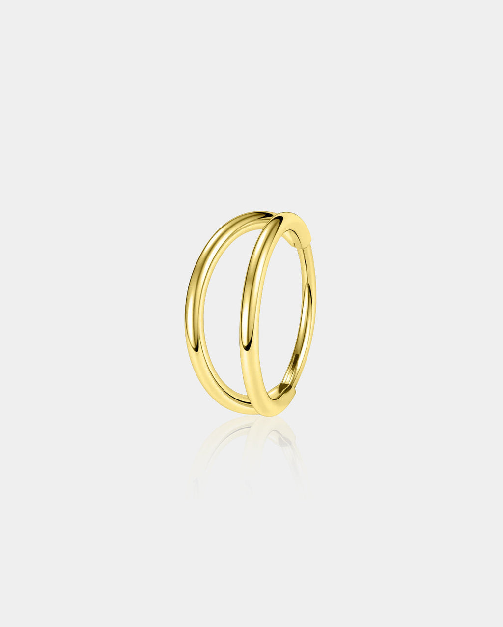 20G 14K Gold Double Layered Segment Nose Hoop