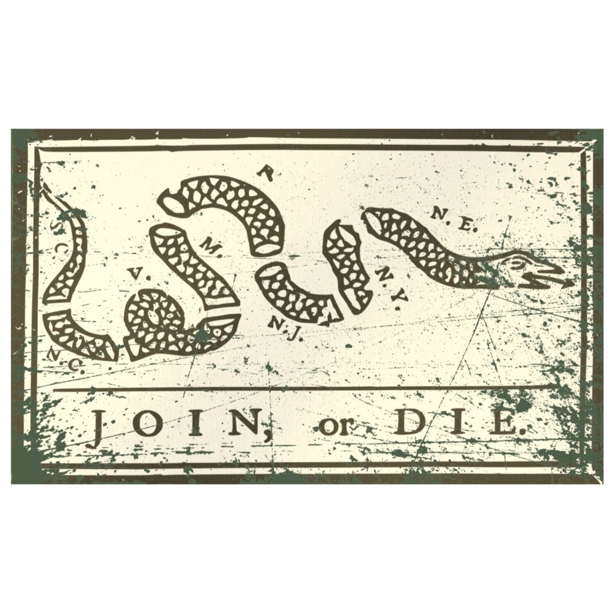 Join or Die Vintage Flag (Two-Sided)