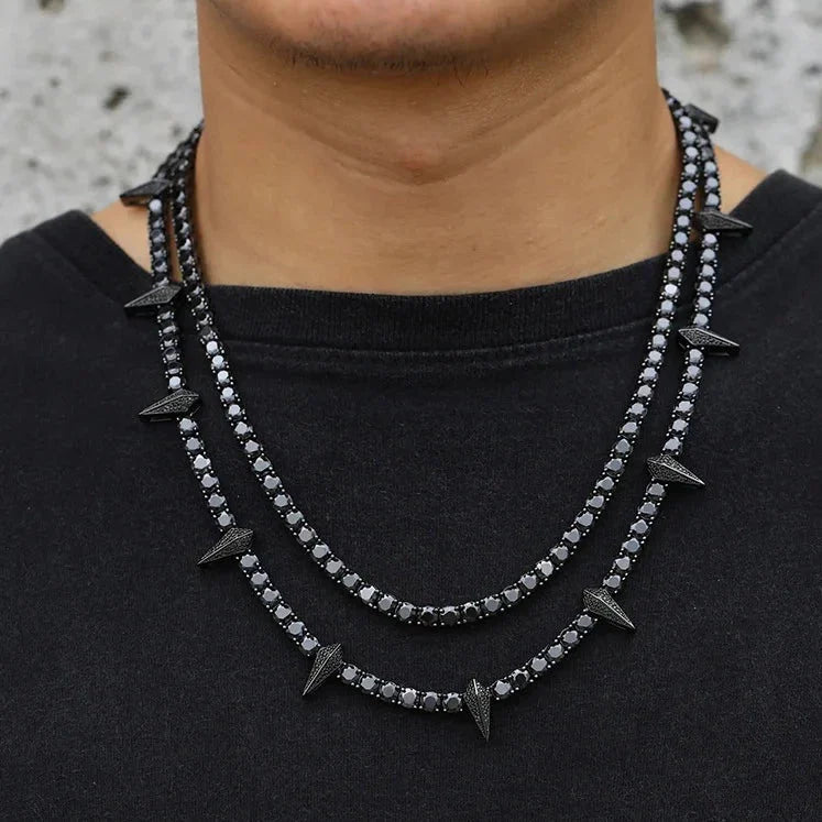5mm Black Diamond Option Gothic Necklace