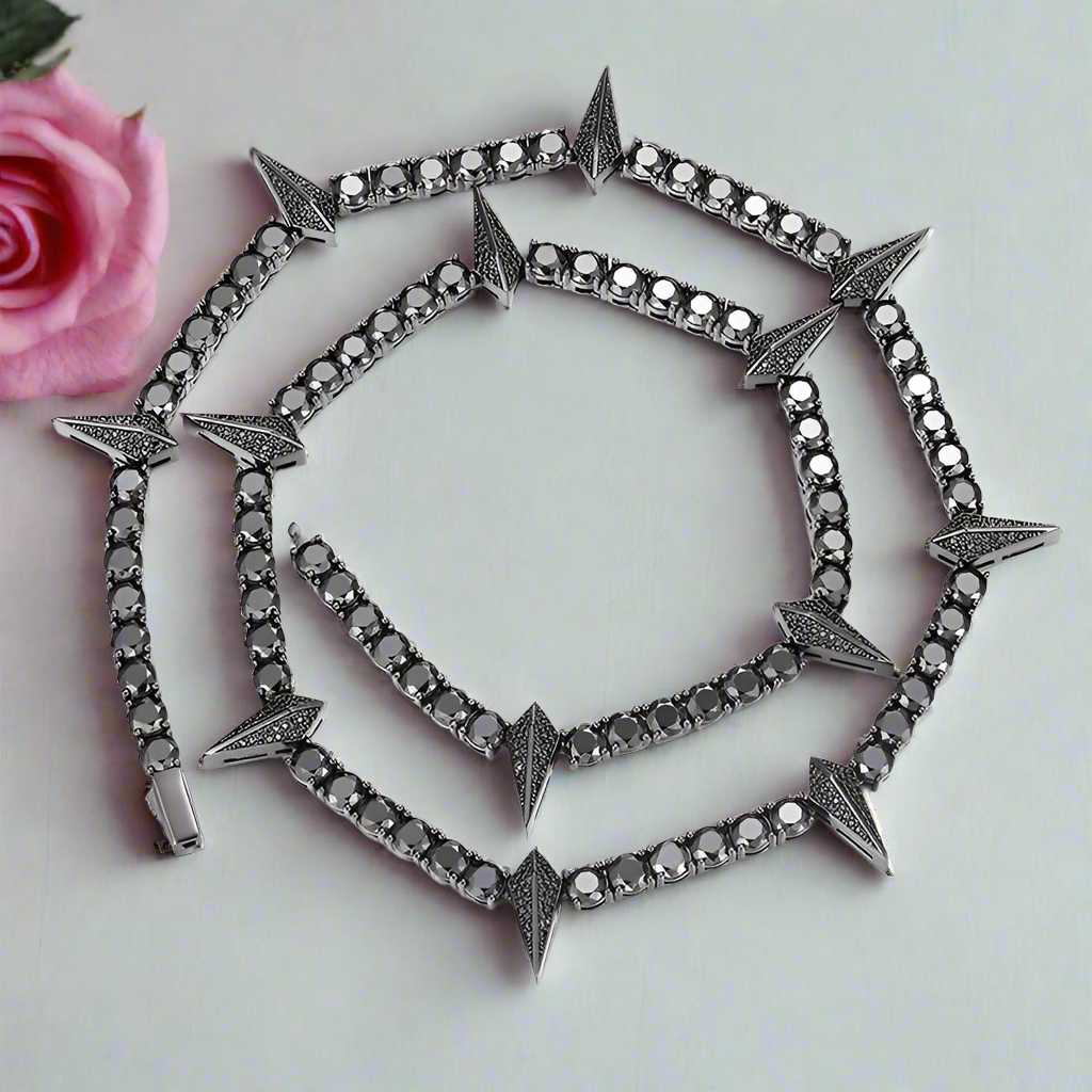 5mm Black Diamond Option Gothic Necklace