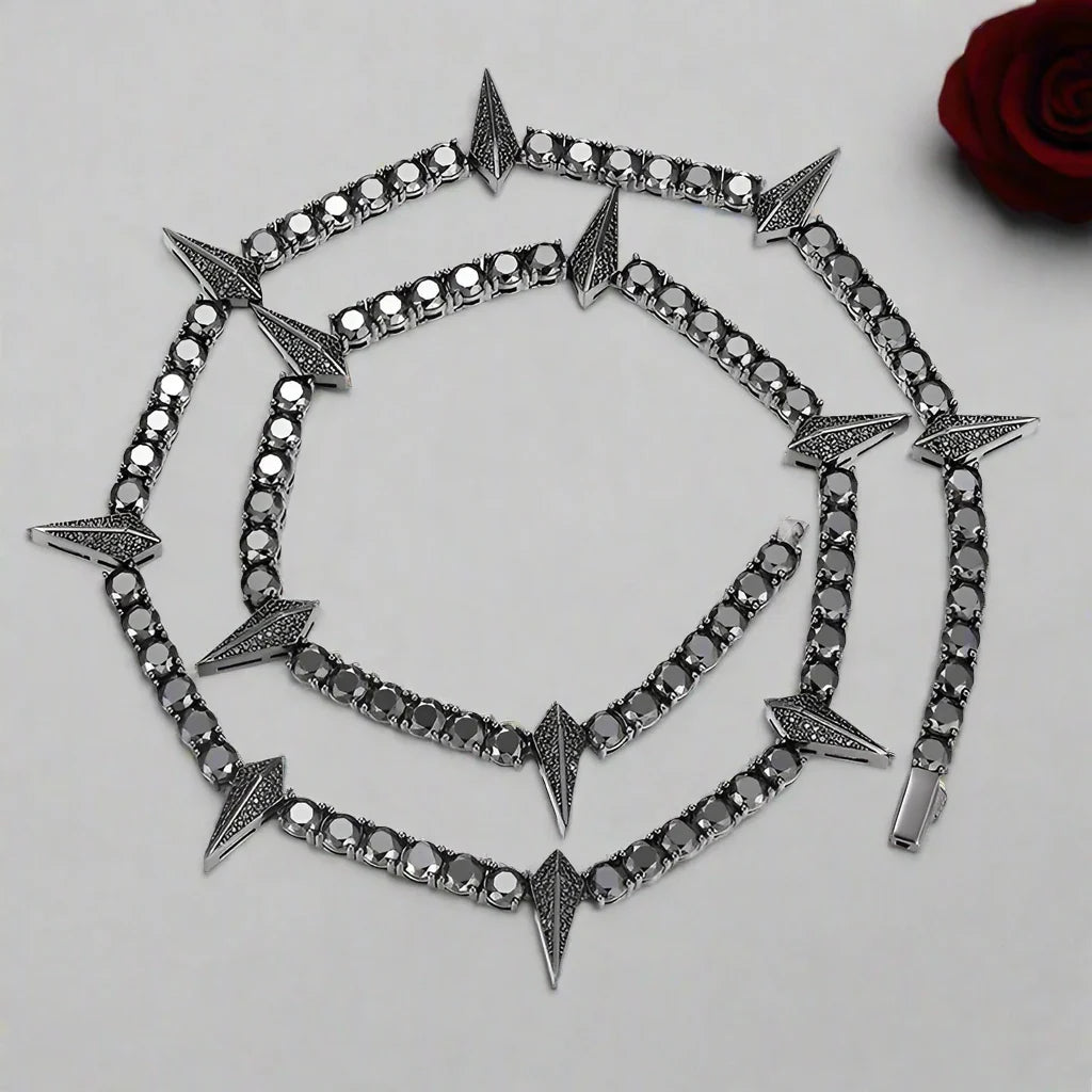 5mm Black Diamond Option Gothic Necklace