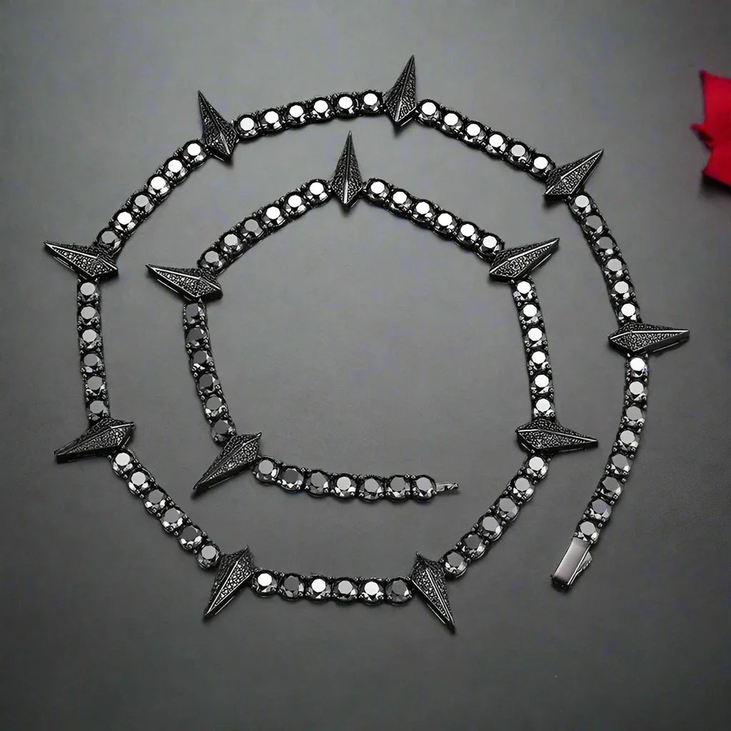 5mm Black Diamond Option Gothic Necklace