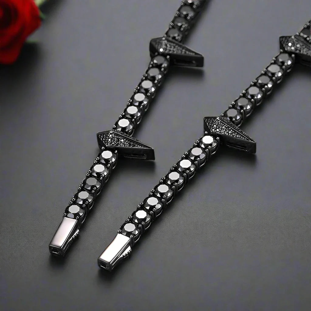 5mm Black Diamond Option Gothic Necklace