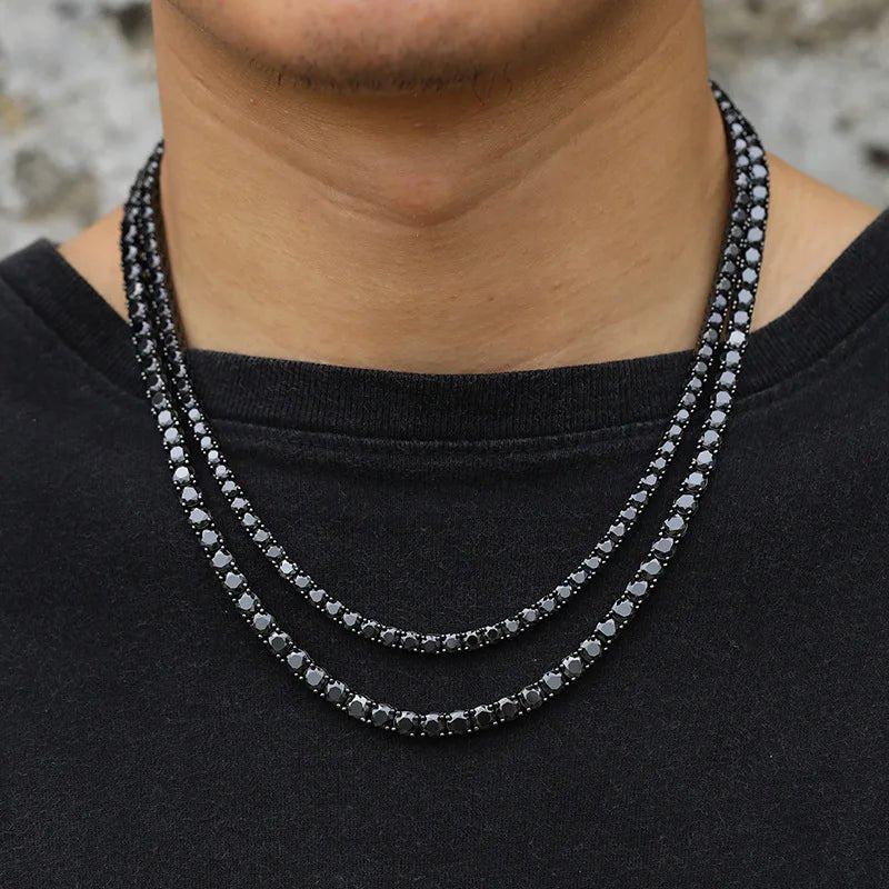 5mm Black Diamond Option Unisex Gothic Necklace