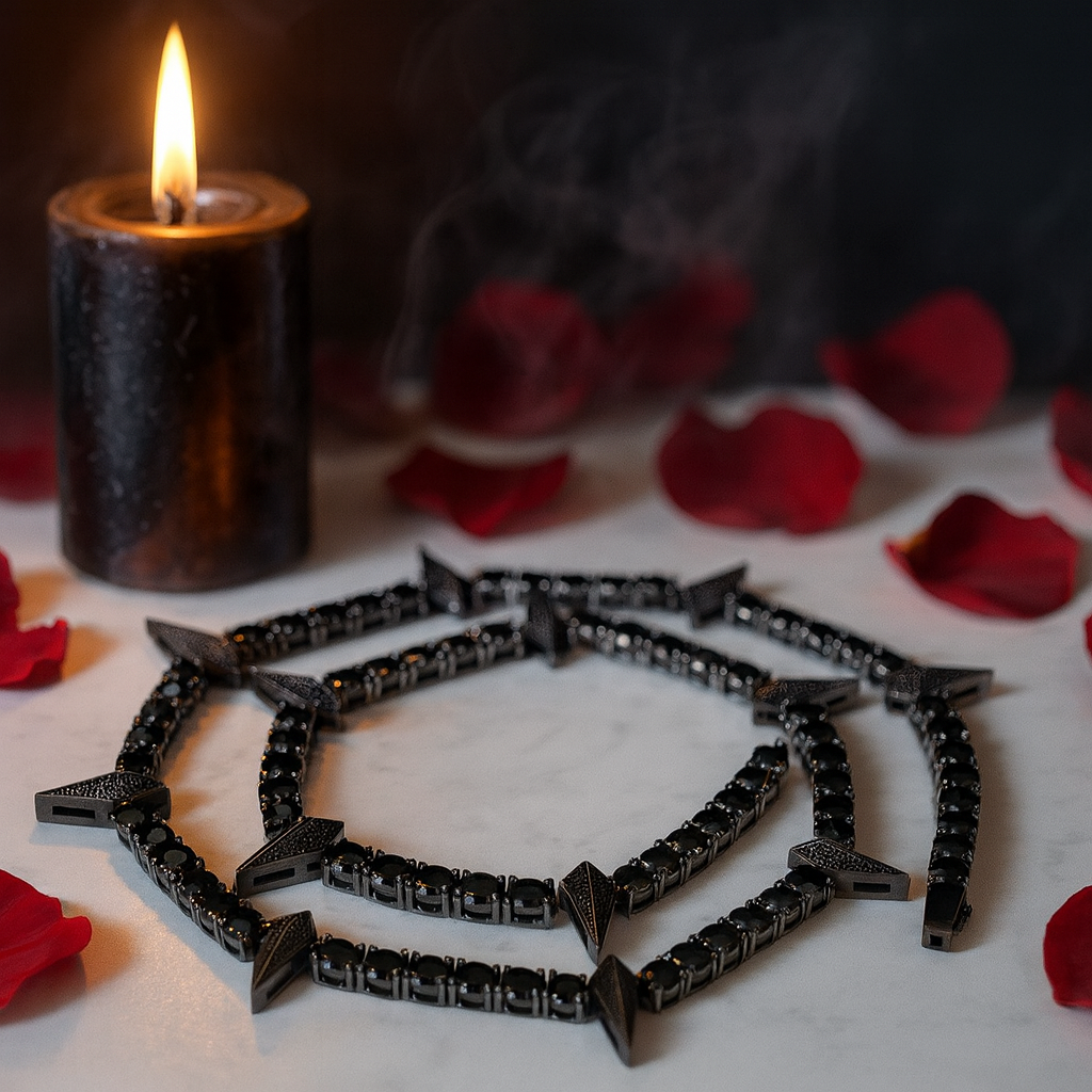 5mm Black Diamond Option Gothic Necklace