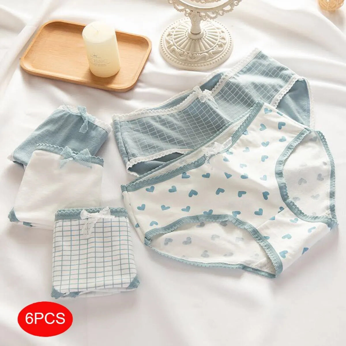 6-Pack Kawaii Strawberry Cotton Panties