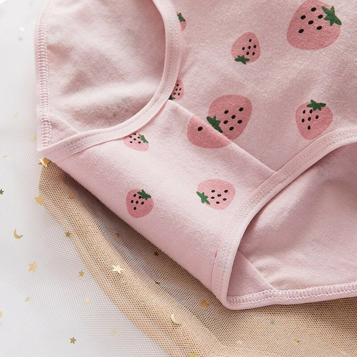 6-Pack Kawaii Strawberry Cotton Panties
