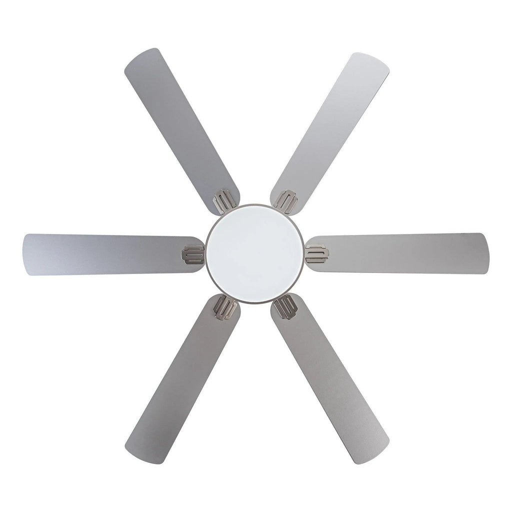 60" Modern Satin Nickel DC Motor Downrod Mount Reversible Ceiling Fan with Lighting and Remote Control