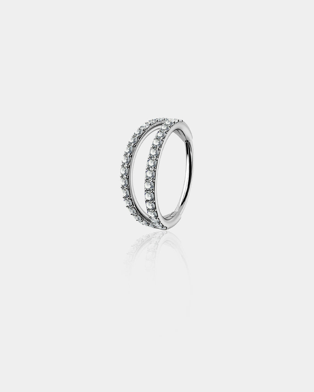 18G CZ Double Hoop Titanium Cartilage Ring