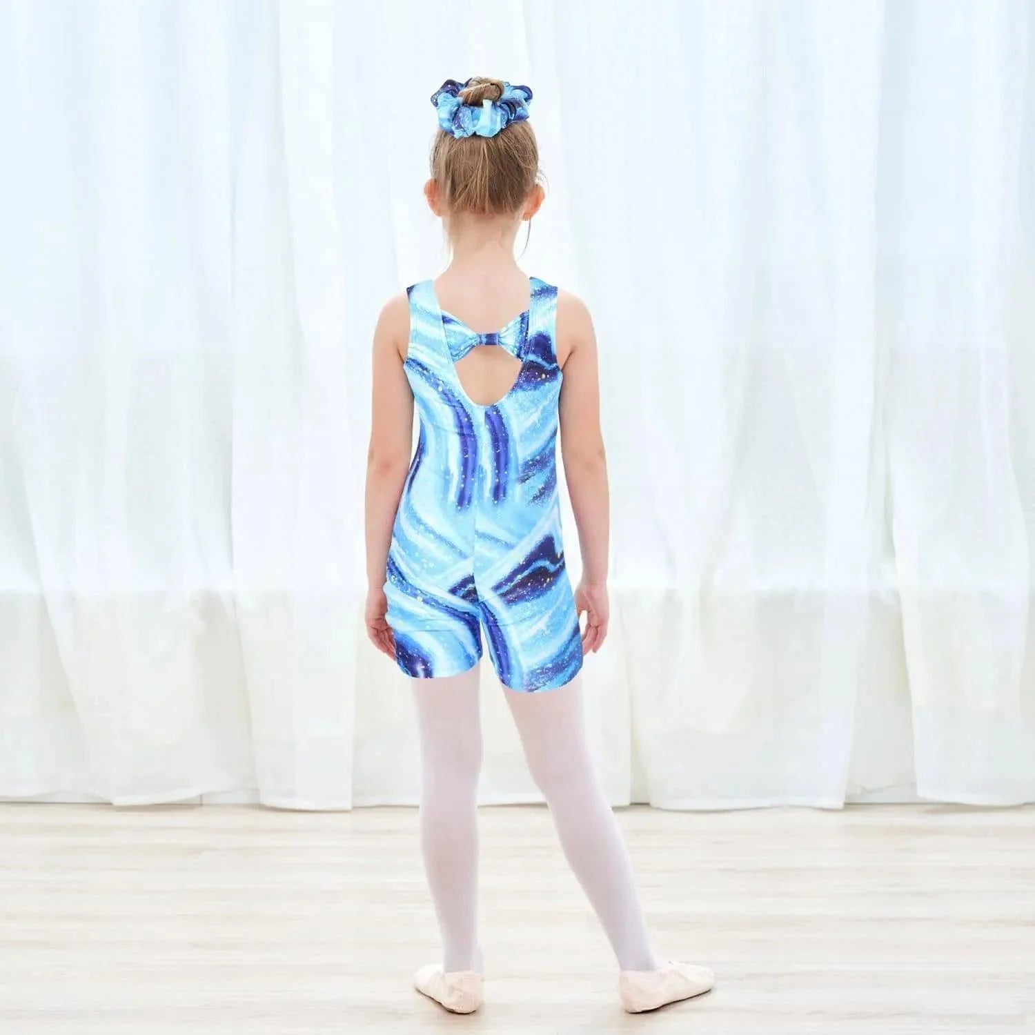 Blue Celestial Swirl Gymnastics Unitard Biketard