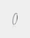 14K White Gold CZ Segment Cartilage Earrings