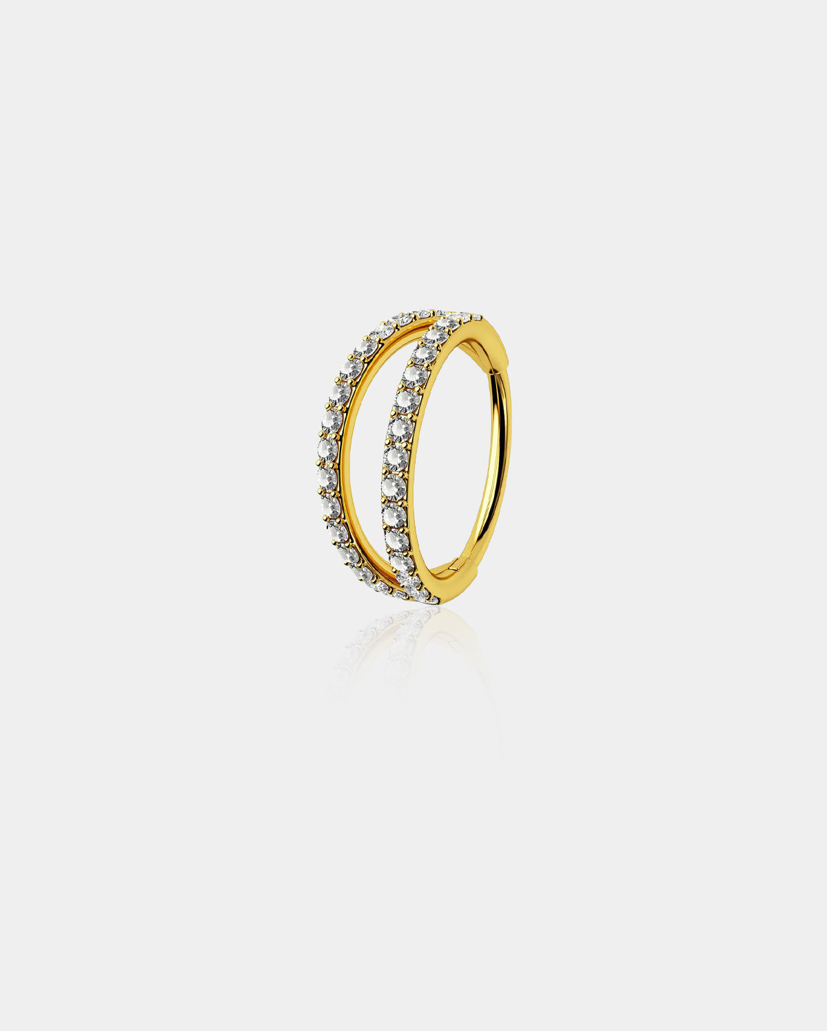 20G Double Hoop CZ Titanium Nose Ring