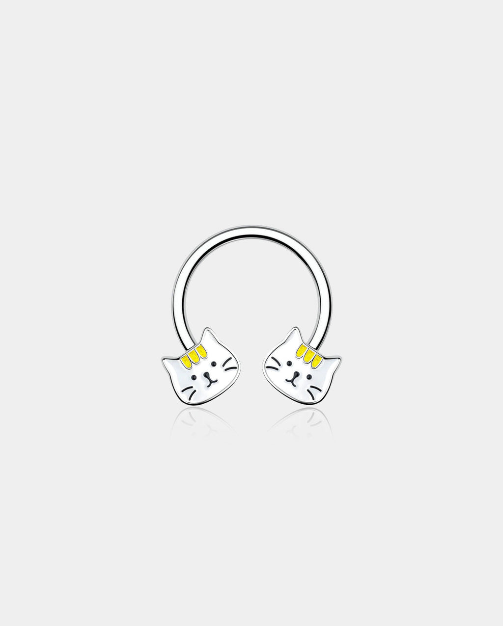 Cute Cat Horseshoe Septum Ring