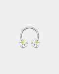 Cute Cat Horseshoe Septum Ring