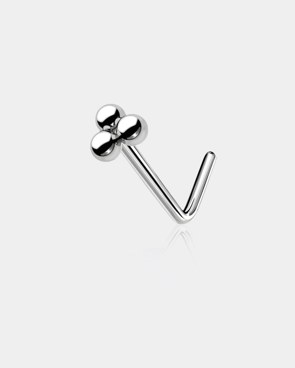 Three Ball Beaded L-Shaped Nose Stud