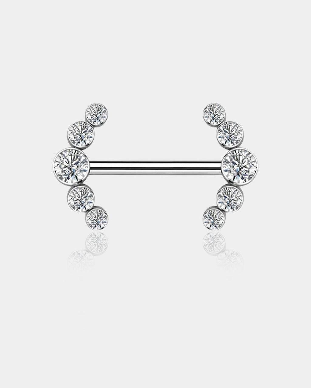 CZ Cluster Internally Threaded Titanium Nipple Barbells