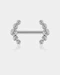 CZ Cluster Internally Threaded Titanium Nipple Barbells