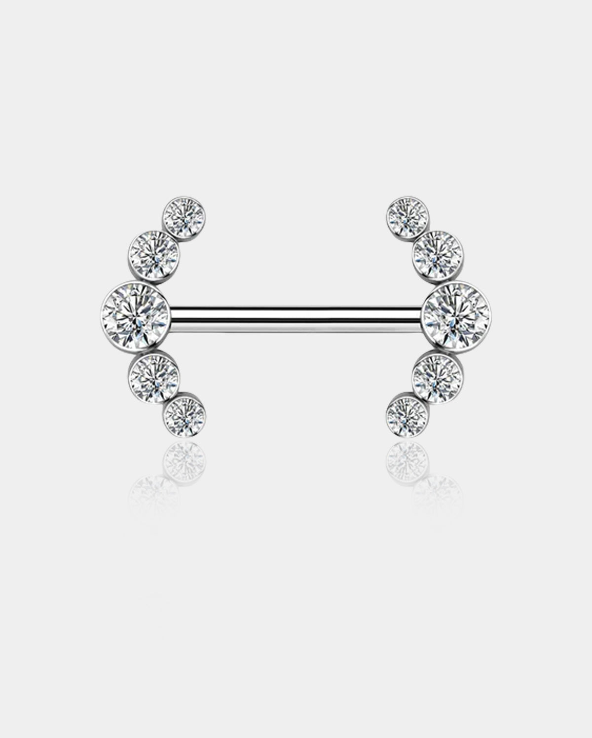 CZ Cluster Internally Threaded Titanium Nipple Barbells