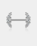 CZ and Beads Titanium Nipple Barbell Pair