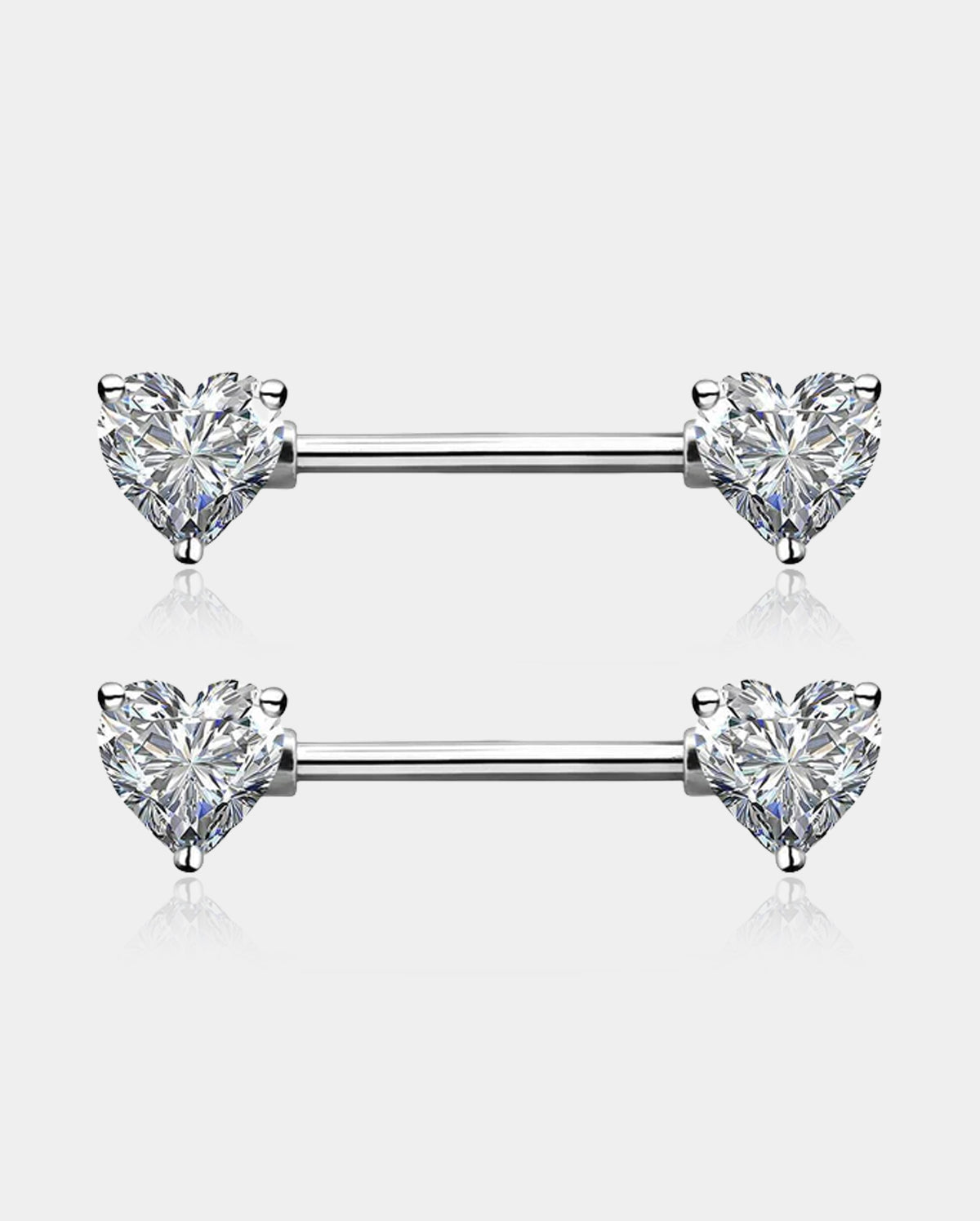 Heart  CZ Titanium Nipple Jewelry