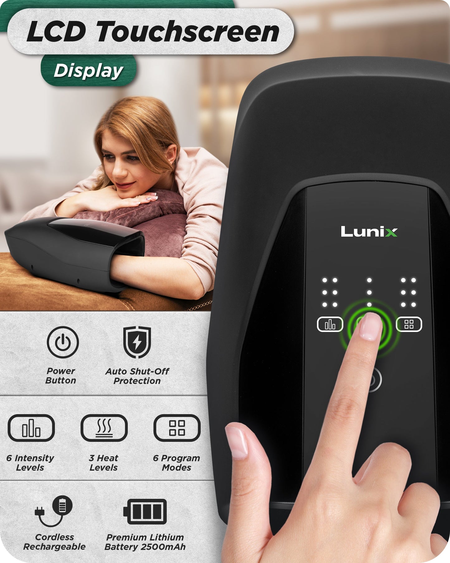 LX29 Touchscreen Hand Massager