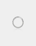 14K White Gold Clear CZ Segment Septum Ring