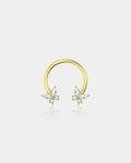 14K Gold CZ Butterfly Horseshoe Septum Ring