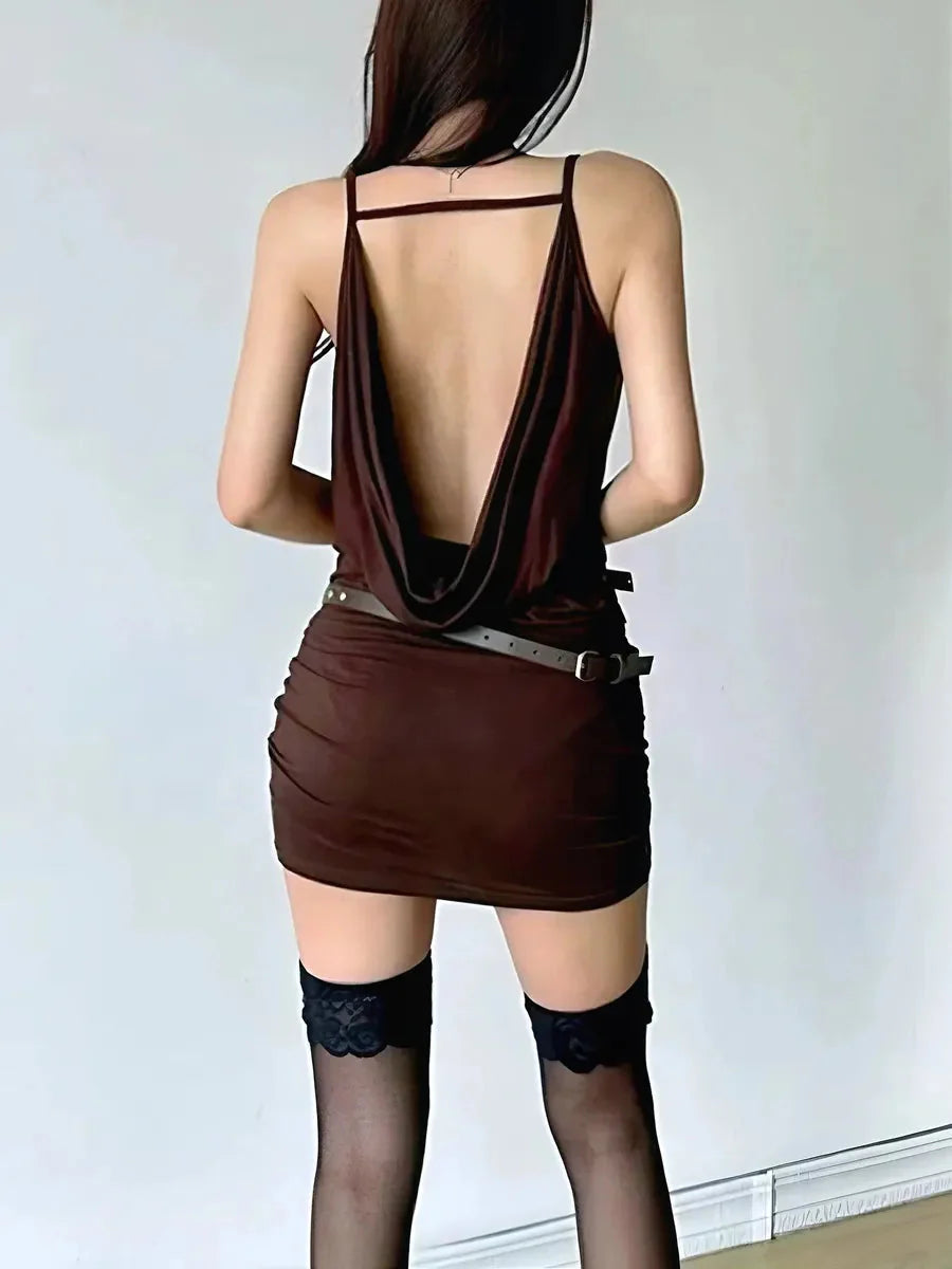 'Sand' Wasteland Punk Swing Collar Long Sleeve Dress