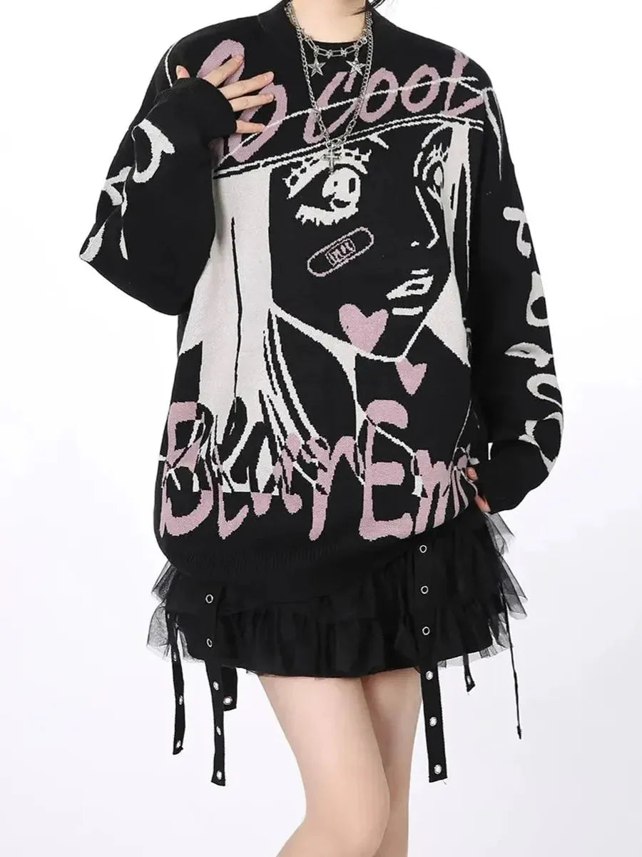 'Manga Girl' Anime Girls Streetstyle Oversized Sweater