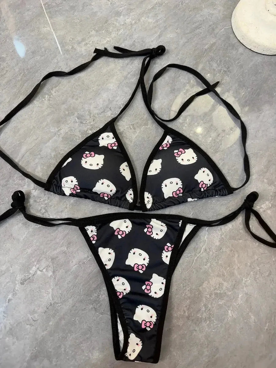 'Summer Crush' Sexy Cute Kitten Prints Swim Bikini Suit